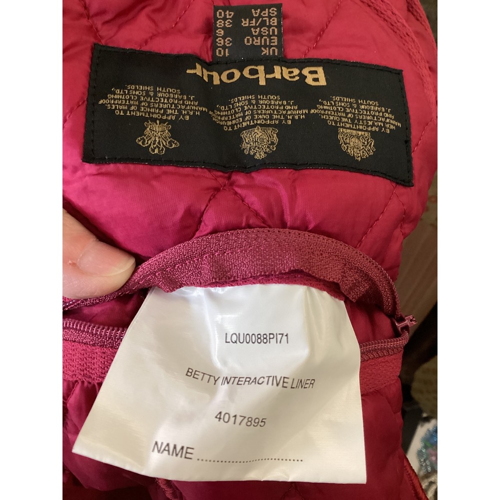 Barbour‎ Betty Interactive Liner Quilted Vest Raspberry LQU0088PI71 Womens 6 - Picture 6 of 7